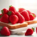 De Magische Formule Van Aardbeien Op Wit Brood