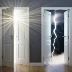 De Ying En Yang Van Het Leven En De Deuropeningen Van Het Licht En Het Duister