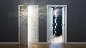 De Ying En Yang Van Het Leven En De Deuropeningen Van Het Licht En Het Duister